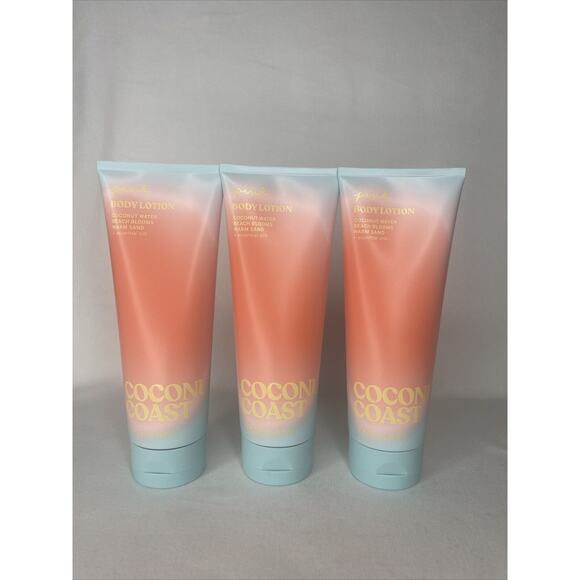 VICTORIA’S SECRET PINK COCONUT COAST FRAGRANCE BODY LOTION CREAM 8 oz Set Of 3 - Picture 1 of 2